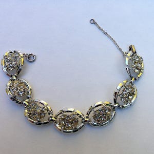 Coro Silver Tone Rhinestone Bracelet