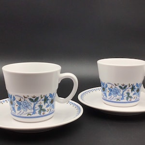 Noritake Progression China Blue Moon Pattern Cup and Saucer Set
