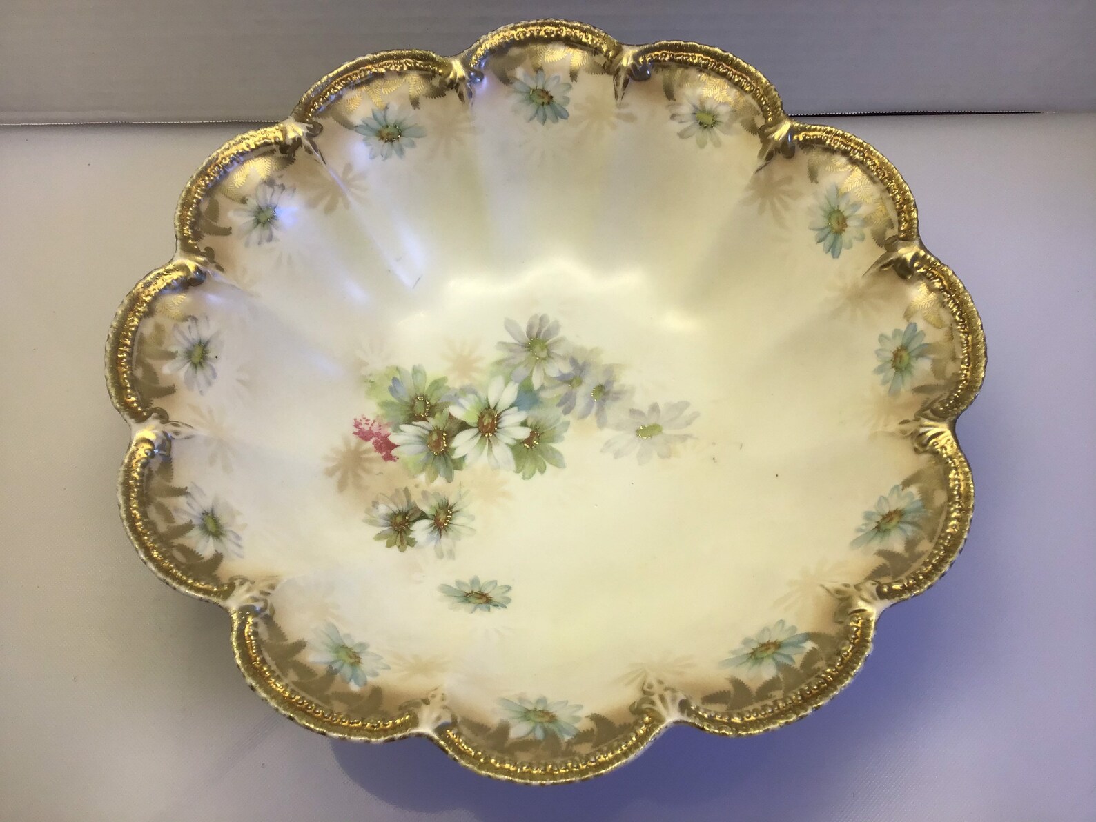 RS Prussia Antique Porcelain Bowl 11 Daisy Pattern Rare Etsy