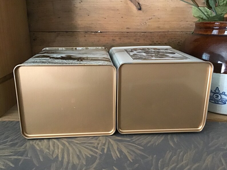 Western themed Storage Tins Vintage Collectible MJB Coffee Tins Set of Two