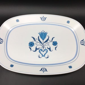 Noritake Progression China Serving Platter Blue Haven Pattern