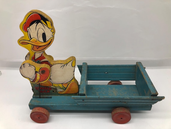 Vintage 1940's Disney Donald Duck Fisher Price Pull Toy - Etsy