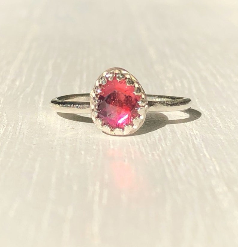 Ring Size 7 Pink Tourmaline Sterling Silver Ring