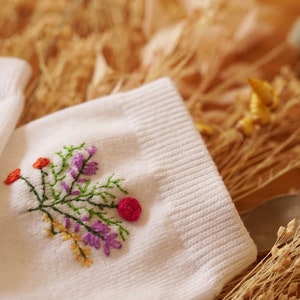 Embroidered socks Handmade Spring socks Flowers Gift idea Birthday present image 5