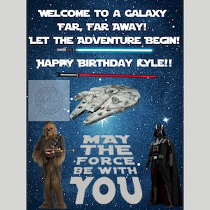 Star Wars Birthday Welcome Poster -- digital download -- customizable