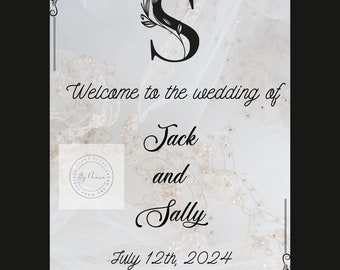 Wedding Lace Welcome to Our Wedding Board - Customizable - Digital Download