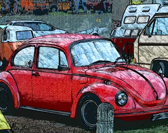 Vintage Beetle - Cars, Photography Art Print,Home Decor, Wall Art, Art Collectibles,Housewarming Gift