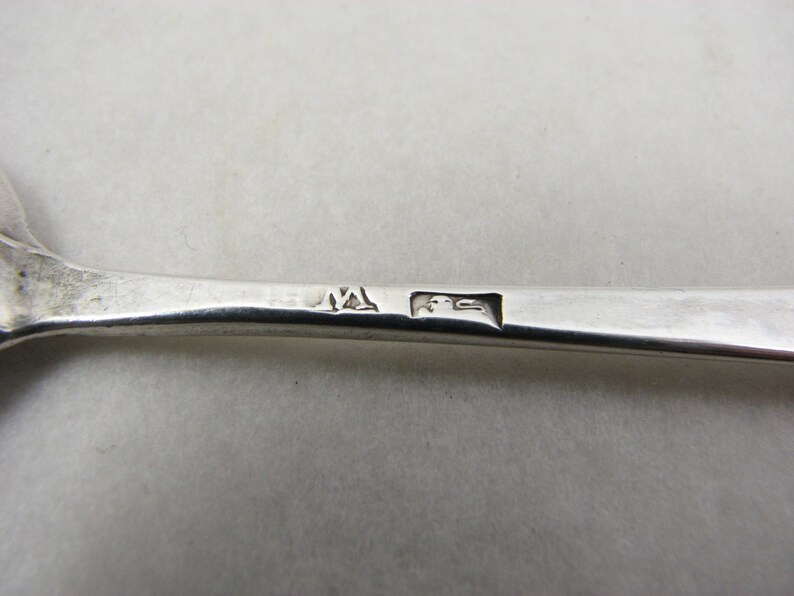 18th century George III Sterling Silver Hanoverian Rattail Teaspoon by William Fearn Three initials c1770s