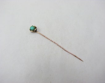 Antique 14ct Gold Stick Pin Set with a Turquoise, 5.9 cm , 0.9 g