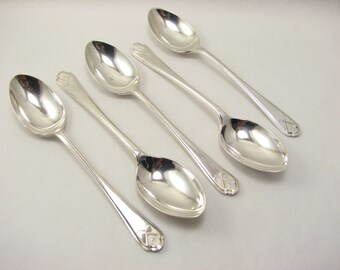 Vintage Walker and Hall Sterling Silver Golf Finial Coffee Spoons x 5, c1930s, Sheffield and Chester Hallmarks, 11.1 cm (L)