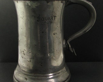 19th Century Pewter One-third quart mug with boot-heel handle terminal, retailed by Parnall & Sons Bristol (c1860-1914), PS7118, 12.9cm
