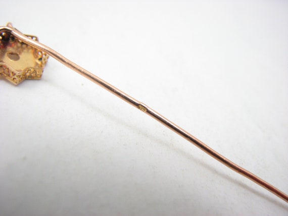 Antique French 18ct Gold Stick Pin with Star open… - image 4