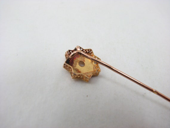 Antique French 18ct Gold Stick Pin with Star open… - image 3