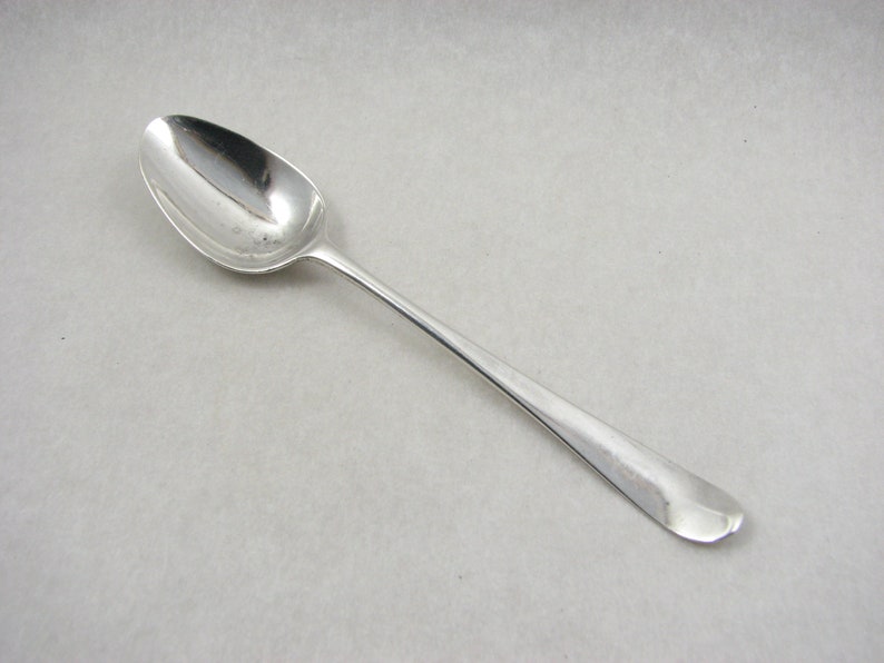 18th century George III Sterling Silver Hanoverian Rattail Teaspoon by William Fearn Three initials c1770s