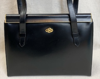 Vintage Bienen Davis structured Leather Handbag