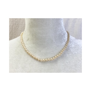 Vtg Faux Pearl Necklace Hand Knotted w GSilver Fancy Filigree Clasp