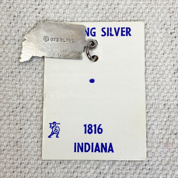 Vtg 60s Sterling silver enamel State of Indiana S… - image 2