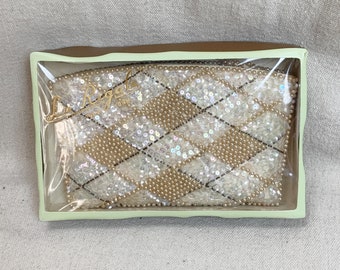 Vintage La Regale Beaded Sequin Clutch Evening Bag in Original Box