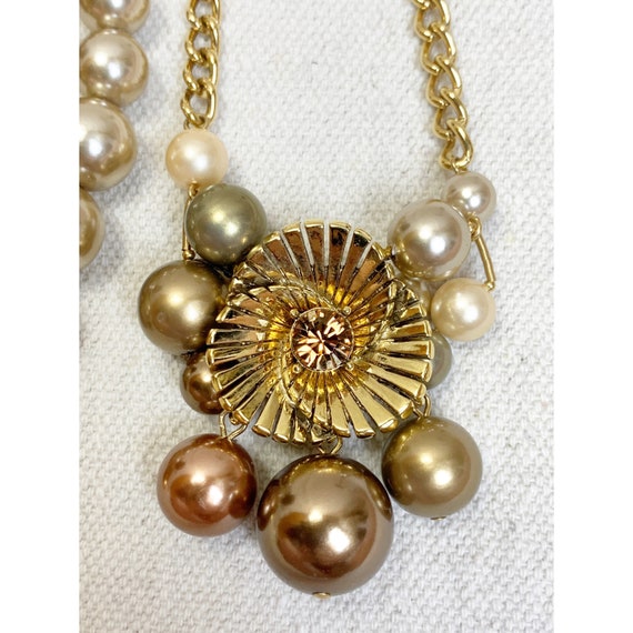 Vintage Monet Gold/ Ombré Brown Faux Pearl Jewelr… - image 7
