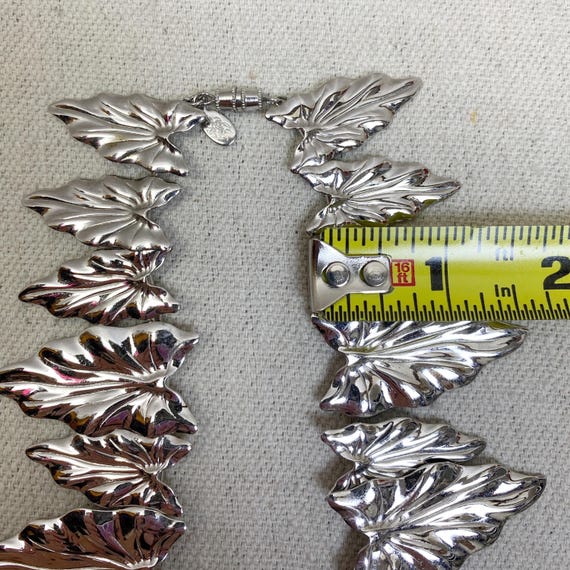 Signed Kirk’s Folly Silver Leaf Statement Necklace - image 8
