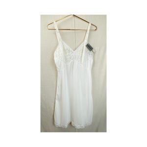 New Old Stock Philmaid White Slip Dress Lace Cups and Trim Nylon size 36