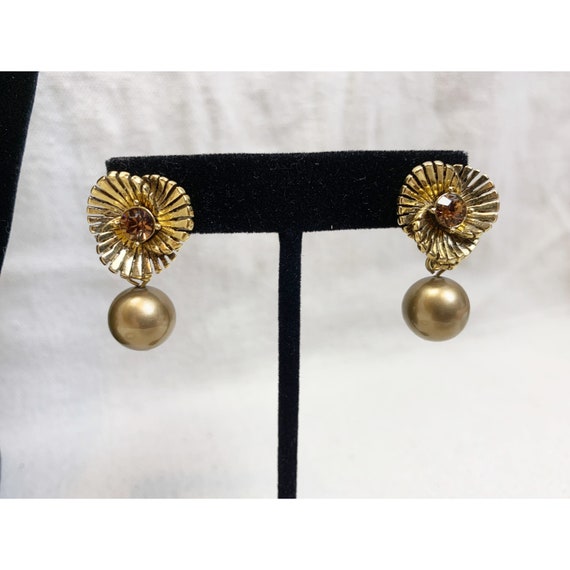 Vintage Monet Gold/ Ombré Brown Faux Pearl Jewelr… - image 6