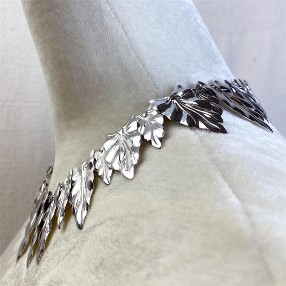 Signed Kirk’s Folly Silver Leaf Statement Necklace - image 2