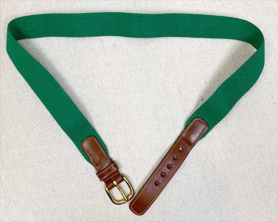 Dooney Bourke Leather and stretch green elastic b… - image 5
