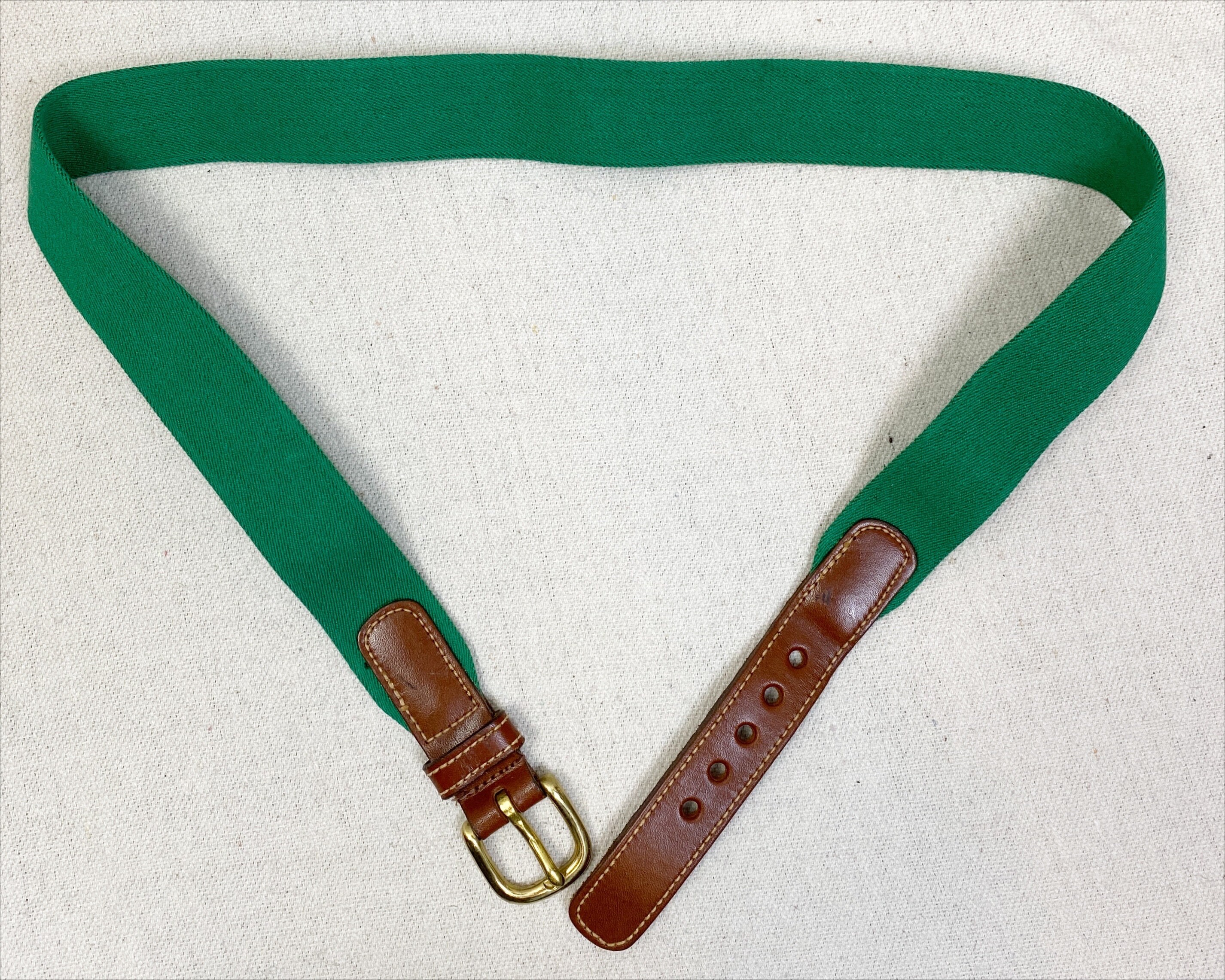 Dooney Bourke Leather and Stretch Green Elastic Belt With  display picture 2