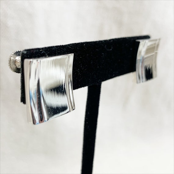 Vintage Jeray Square Modern minimalist Silver-ton… - image 2