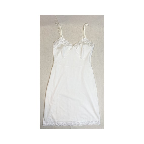 70s White Lace Trim Cotton Blend Nightgown by Vel… - image 1