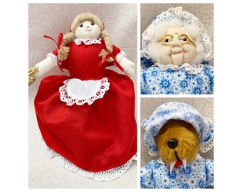 Alma’s designs Little Red Riding hood doll Topsy-Turvy Granny Wolf Red Riding Hood