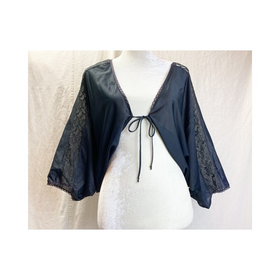 Vintage New Old stock Black Cocoon Batwing Linger… - image 1