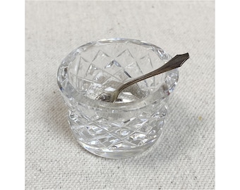 Waterford Comeragh Salt Cellar with Sterling Silver Spoon