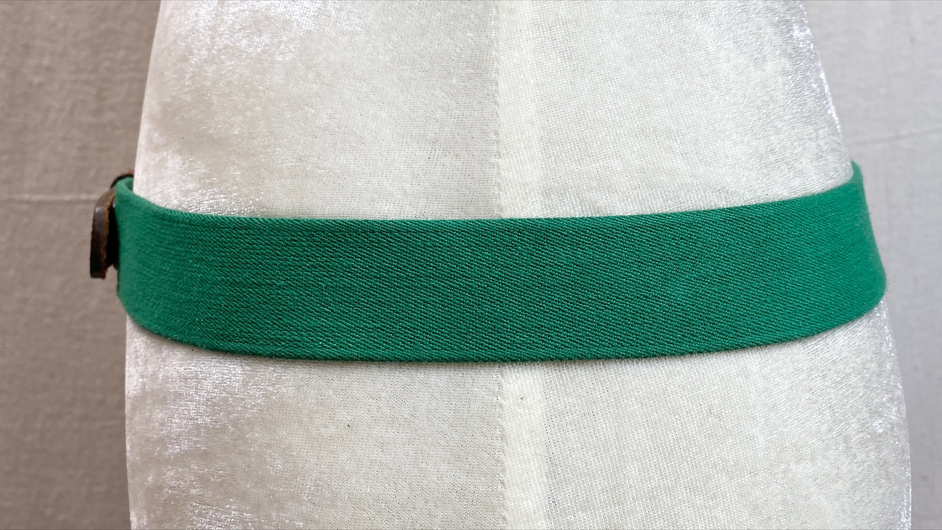Vintage Dooney & Bourke Green Leather Belt with Gold Buckle Dooney Bourke Leather and Stretch Green Elastic Belt With  main image 2