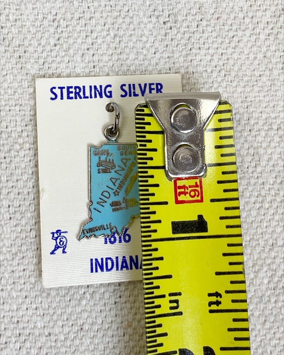 Vtg 60s Sterling silver enamel State of Indiana S… - image 5