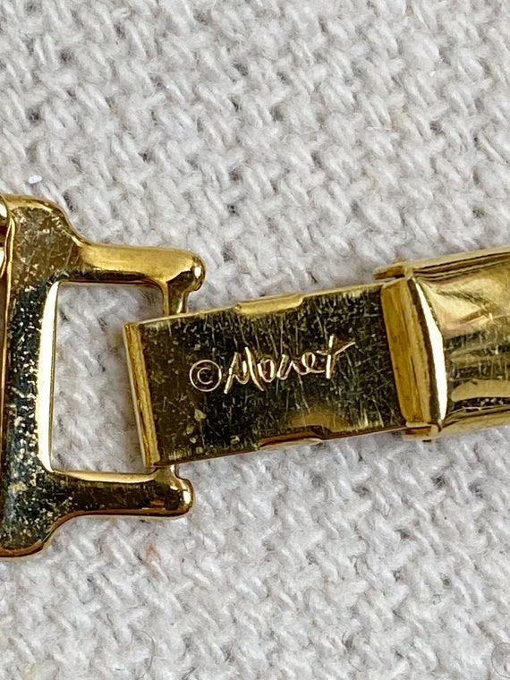 Monet Gold Tone Wide Choker Necklace - image 5
