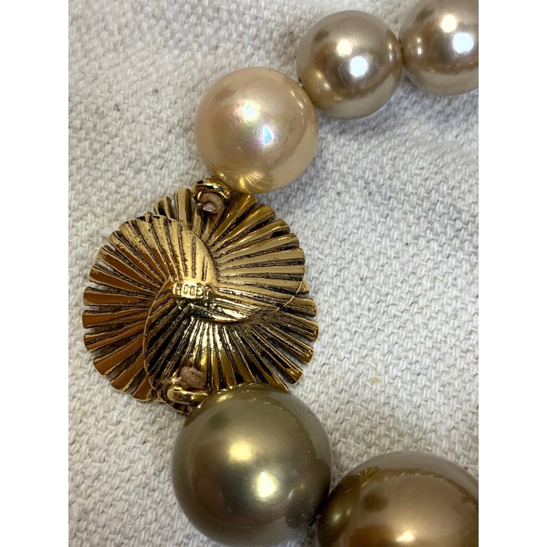 Vintage Monet Gold/ Ombré Brown Faux Pearl Jewelry set image 5
