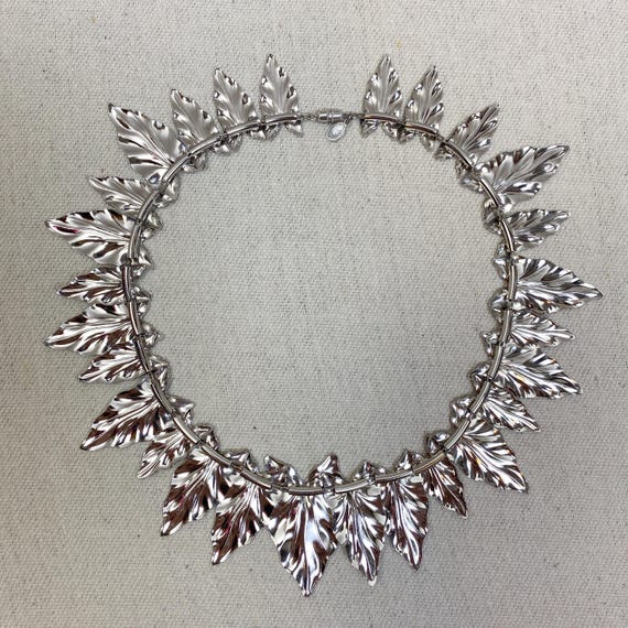 Signed Kirk’s Folly Silver Leaf Statement Necklace - image 6