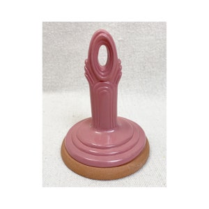 Vintage 1997 Fiesta Ceramic Cookie Stamp Press Teapot pitcher Shape pink