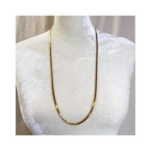 Crown Trifari Gold tone Serpentine Chain Necklace X Long 1950s 1960s