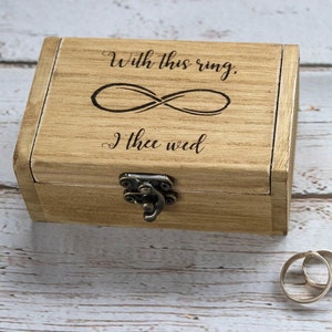 Wedding ring box, Personalized wedding box, Rustic Ring Bearer Box, Infinity box, Engraved ring box, Proposal Engagement box Ring Holder