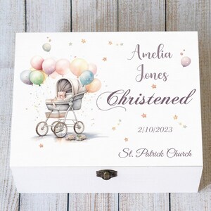 Boîte souvenir de baptême personnalisée pour bébé garçon ou fille, boîte à souvenirs de baptême personnalisée, cadeau de baptême de bébé, cadeau de cérémonie de bénédiction