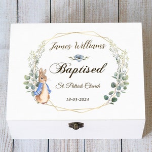 Personalized Baptism keepsake box for baby boy/girl, Custom Christening Memory box, Baby Baptism Christening gift, Blessing Ceremony gift