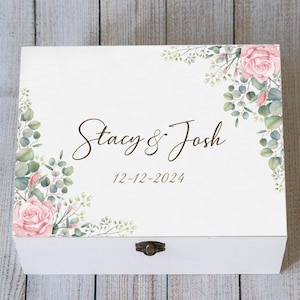 Personalized Wedding Memory Box | Custom Wooden Keepsake Box | Wedding Card Holder | Gift for Bride | Bridal Shower Gift