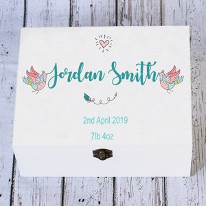 Personalised new baby Memory box, Custom baby keepsake box, Baby boy gift box, Baby Shower Gift, New baby gift, Wooden Baby box
