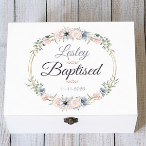 Personalized Christening Memory Box – Custom Blessing Ceremony Keepsake for Baby, Baptism or Naming Day Gift