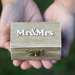 Wedding ring box, Mr. & Mrs. Ring bearer box, Personalized wedding box, Engagement ring box, Small wooden ring box, Custom Ring Holder