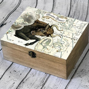 Sternzeichen Aufbewahrungsbox, Taurus Sternzeichen Celestial Sign Geschenkbox, Benutzerdefinierte Memory Box, Weihnachts- oder Geburtstagsgeschenk, Geschenk für Stier, Taurus Zeichen