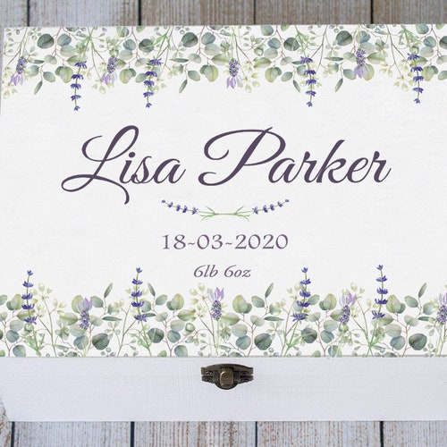 Personalised Baby Keepsake Box Floral Memory Box Baby Shower Etsy